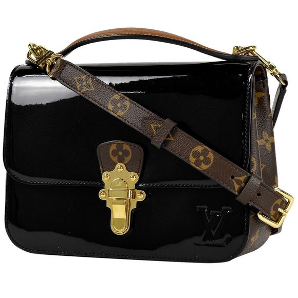 Louis Vuitton Cherry Wood BB Enamel Monogram Brown Noir Black Shoulder Bag - Picture 1 of 11